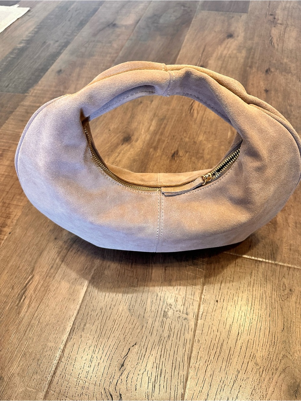 Moda luxe Farrah style Suede Hobo Bag - tan NWT - Picture 5 of 11